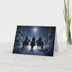 Kerstmis Land Western Cowboy Noordster  Kaart