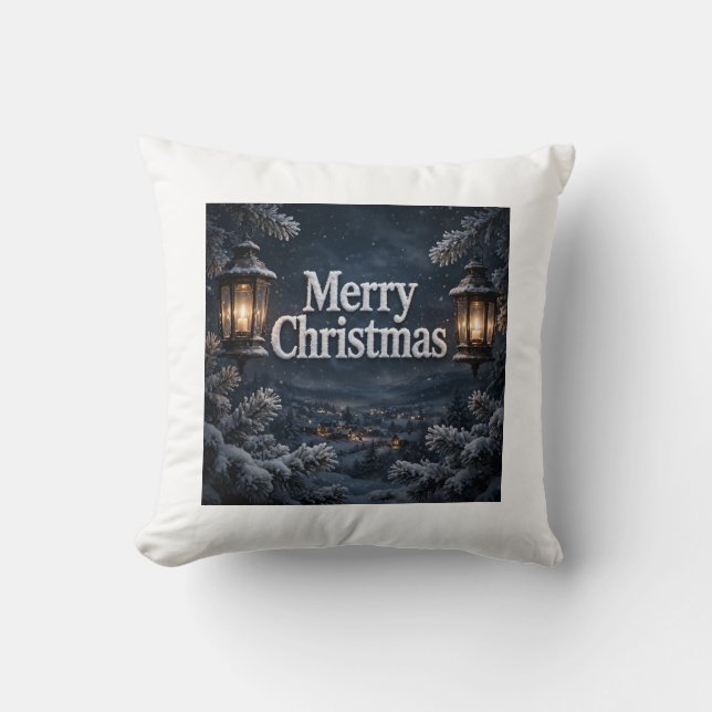 Kerstmis Lantaarn Kussen (Voorkant)