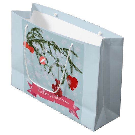 Kerstmis Large Cadeautasje (Voorkant Gekanteld)