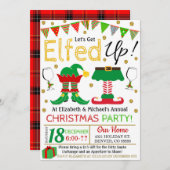 Kerstmis Laten we opgetogen uitnodiging krijgen (Voorkant / Achterkant)