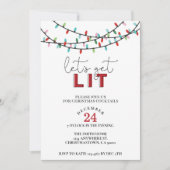 Kerstmis Laten we verlichte cocktail party Kaart (Voorkant)