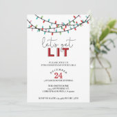 Kerstmis Laten we verlichte cocktail party Kaart (Staand voorkant)