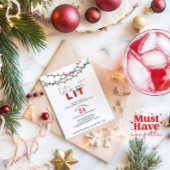 Kerstmis Laten we verlichte cocktail party Kaart