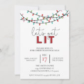 Kerstmis Laten we verlichte cocktail party Kaart (Voorkant)