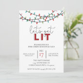 Kerstmis Laten we verlichte cocktail party Kaart (Staand voorkant)