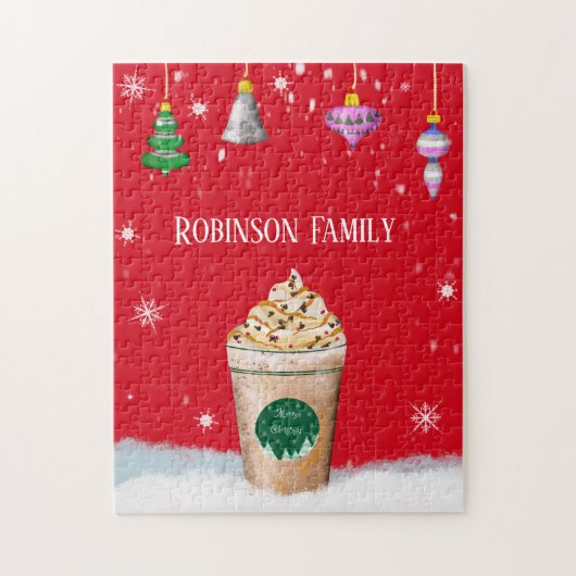 Kerstmis Latte Met Vintage Ornament Naam Legpuzzel (Verticaal)