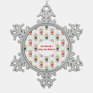 Kerstmis Latte Ogee Sneeuwvlok Patroon Ornament