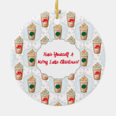 Kerstmis Latte Ogee Sneeuwvlokpatroon Keramisch Ornament (Achterkant)