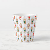 Kerstmis Latte Ogee Sneeuwvlokpatroon Mok (Voorkant)