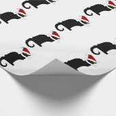 Kerstmis Le Chat Noir met Santa Hat Cadeaupapier (Hoek)