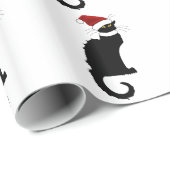 Kerstmis Le Chat Noir met Santa Hat Cadeaupapier (Rol Hoek)