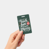Kerstmis Leer Liefde & Wees Vrolijk Grappig Kerstc Badge (Handheld)