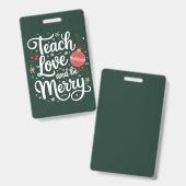 Kerstmis Leer Liefde & Wees Vrolijk Grappig Kerstc Badge (Voor- en achterkant)