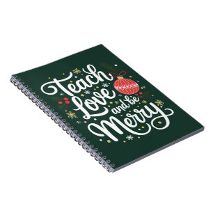Kerstmis Leer Liefde & Wees Vrolijk Grappig Onderw Notitieboek