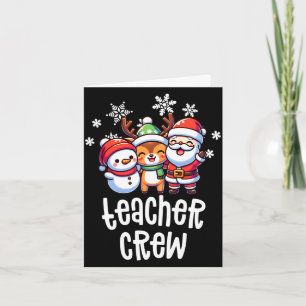 Kerstmis leerkracht bemanning kerstman sneeuwpop v kaart