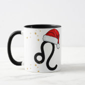 Kerstmis Leeuw Zodiac Kerstman Hoed Mok (Links)