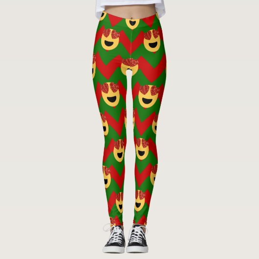 kerstmis - leggings emoji xmas (Voorkant)