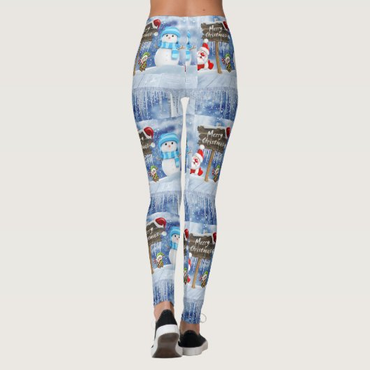 Kerstmis Leggings, Snowman Leggings (Achterkant)