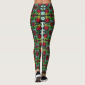 Kerstmis Leggings van Poinsettia Vrouwenkreet (Achterkant)