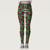 Kerstmis Leggings van Poinsettia Vrouwenkreet (Voorkant)