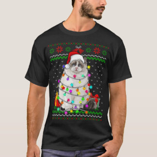Kerstmis Lelijk T-shirt Kerstverlichting Katje Lie