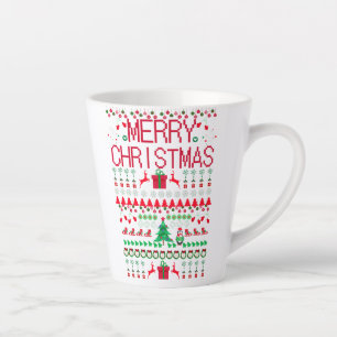 Kerstmis lelijk trui breipatroon latte mok