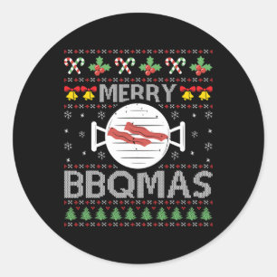Kerstmis lelijk trui Byrbecue Kerstfeest Vrolijke  Ronde Sticker
