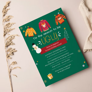 Kerstmis lelijk-trui-feest uitnodiging