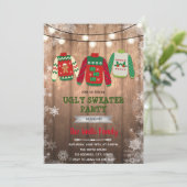 Kerstmis lelijk trui thema kaart (Staand voorkant)