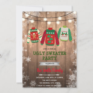 Kerstmis lelijk truitje thema kaart
