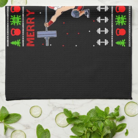 Kerstmis, lelijke kerstvakantie theedoek (Gevouwen)