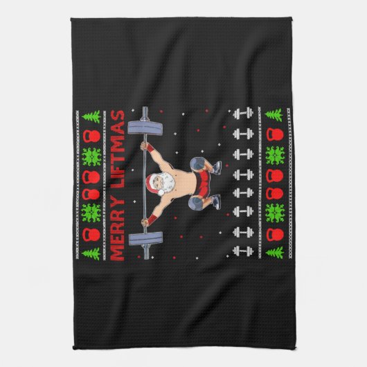 Kerstmis, lelijke kerstvakantie theedoek (Verticaal)