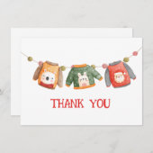 Kerstmis lelijke trui bedankkaart (Voorkant / Achterkant)