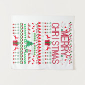 Kerstmis "Lelijke trui" ontwerp Wandkleed (Voorkant (horizontaal))