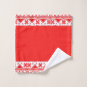 Kerstmis lelijke trui Scandinavisch patroon Bad Handdoek (Wasdoekje)