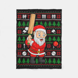 Kerstmis lelijke trui stijl Kerstman speelt cricke Fleece Deken