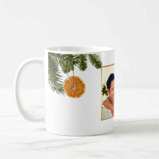 Kerstmis Lemon Holiday Foto onze eerste Kerstmis Koffiemok (Links)