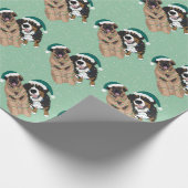 Kerstmis Leonberger en Bernese Mountain Dog Cadeaupapier (Hoek)
