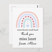 Kerstmis Leraar Bedankt gepersonaliseerd Helden Ca Briefkaart (Voorkant / Achterkant)
