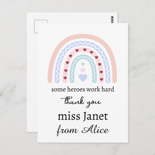 Kerstmis Leraar Bedankt gepersonaliseerd Helden Ca Briefkaart (Voorkant / Achterkant)