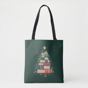 Kerstmis Leraar Boeken Boom Xmas Lezen Vakantie Tote Bag