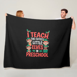 Kerstmis Leraar Ik Leer Cute Elfjes Preschool  Fleece Deken