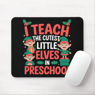 Kerstmis Leraar Ik Leer Cute Elfjes Preschool Muismat