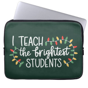 Kerstmis Leraar Ik Leer De Helderste Studenten Laptop Sleeve