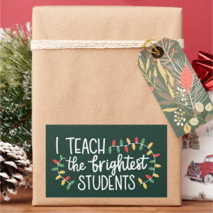 Kerstmis Leraar Ik Leer De Helderste Studenten  Rechthoekige Sticker