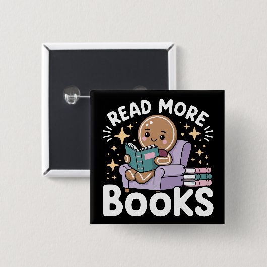 Kerstmis Leraar Lees Meer Boeken Grappig Vierkante Button 5,1 Cm (Voorkant /achterkant)
