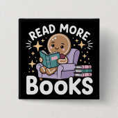 Kerstmis Leraar Lees Meer Boeken Grappig Vierkante Button 5,1 Cm (Voorkant)