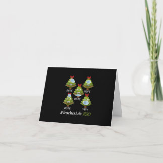 Kerstmis Leraar Leven 2020 Boom Mondkapje Dragen C Kaart