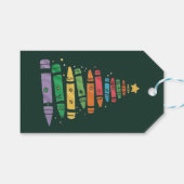 Kerstmis Leraar Potlood Boom Mooie Kerstlichten Cadeaulabel (Voorkant (Horizontaal))