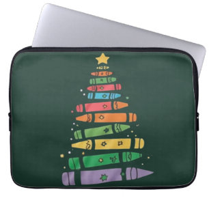 Kerstmis Leraar Potlood Boom Mooie Kerstlichten  Laptop Sleeve